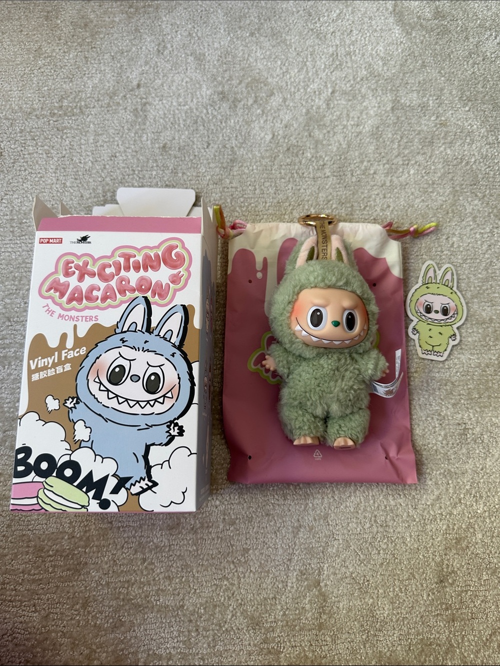 Exciting Macaron The Monsters Labubu - Green Grape